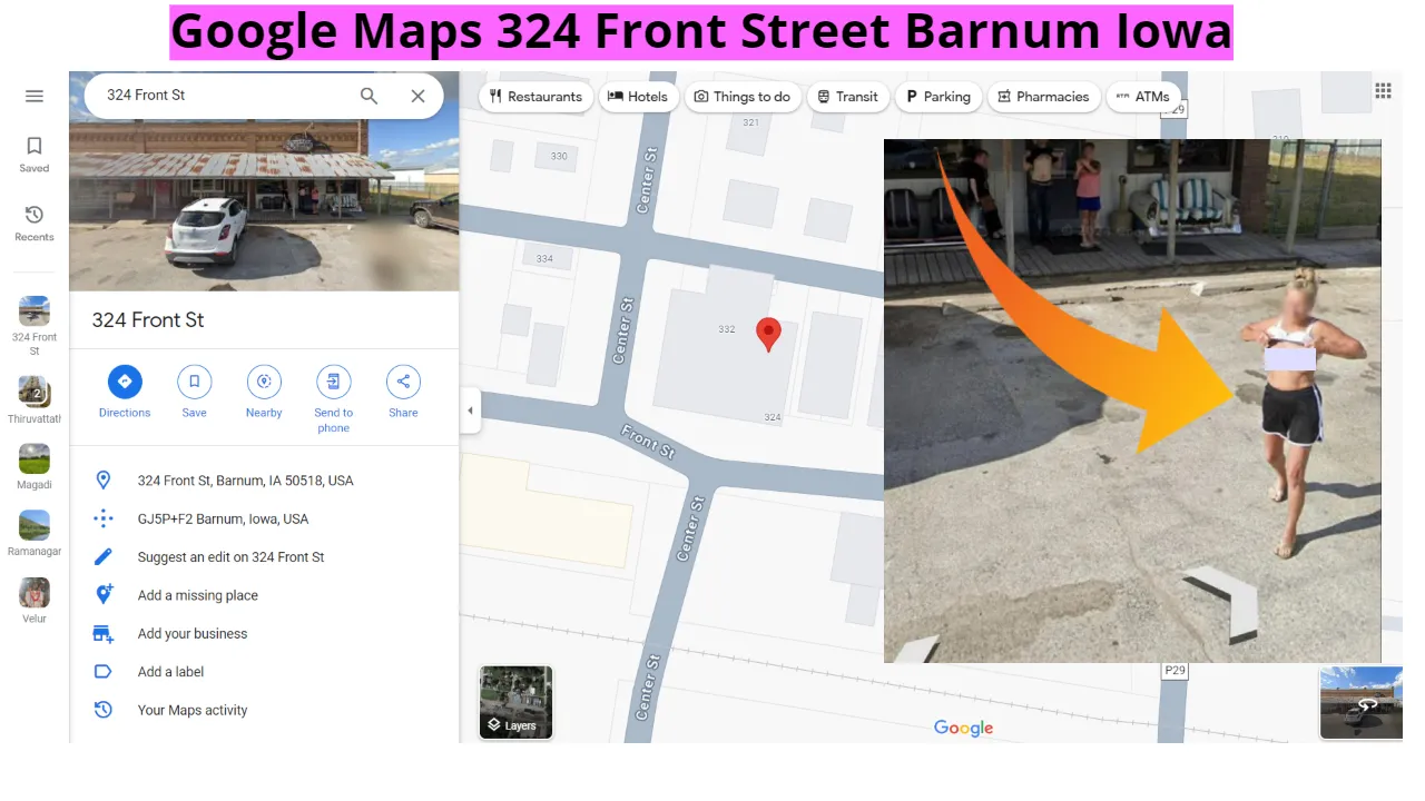 Google Maps 324 Front Street Barnum Iowa